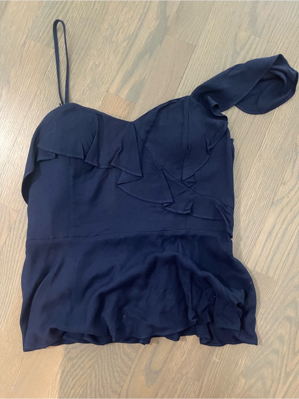Lilly Pulitzer Navy One-Shoulder Ruffle Camisole